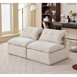 Modular Sofa with Soft Chenille Fabric
