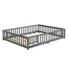Solid Floor Bed With Door And Fence For Children