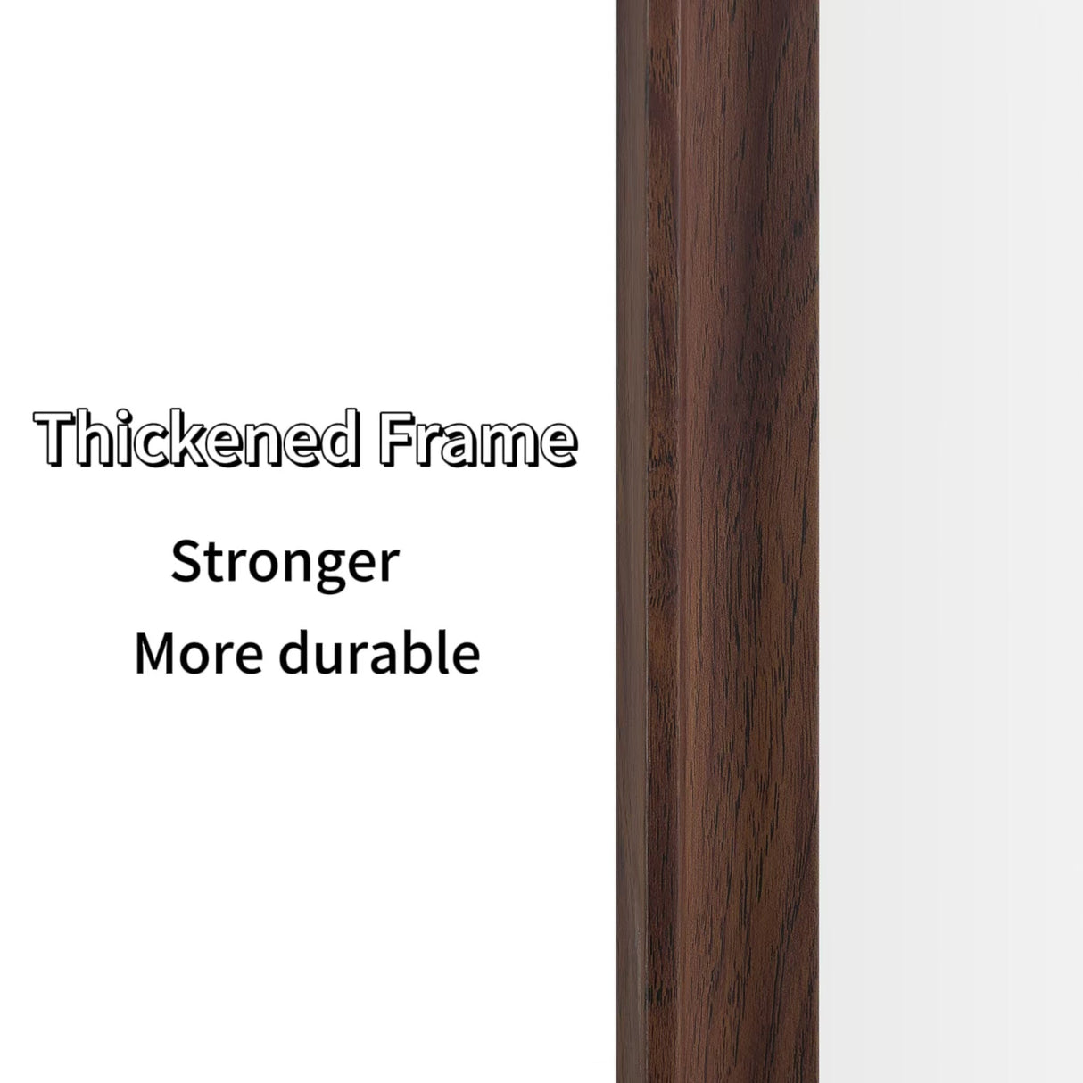 Vintage Full Length Mirror 70'x 31' Wall-Mounted with Faux Wooden Frame in Brown