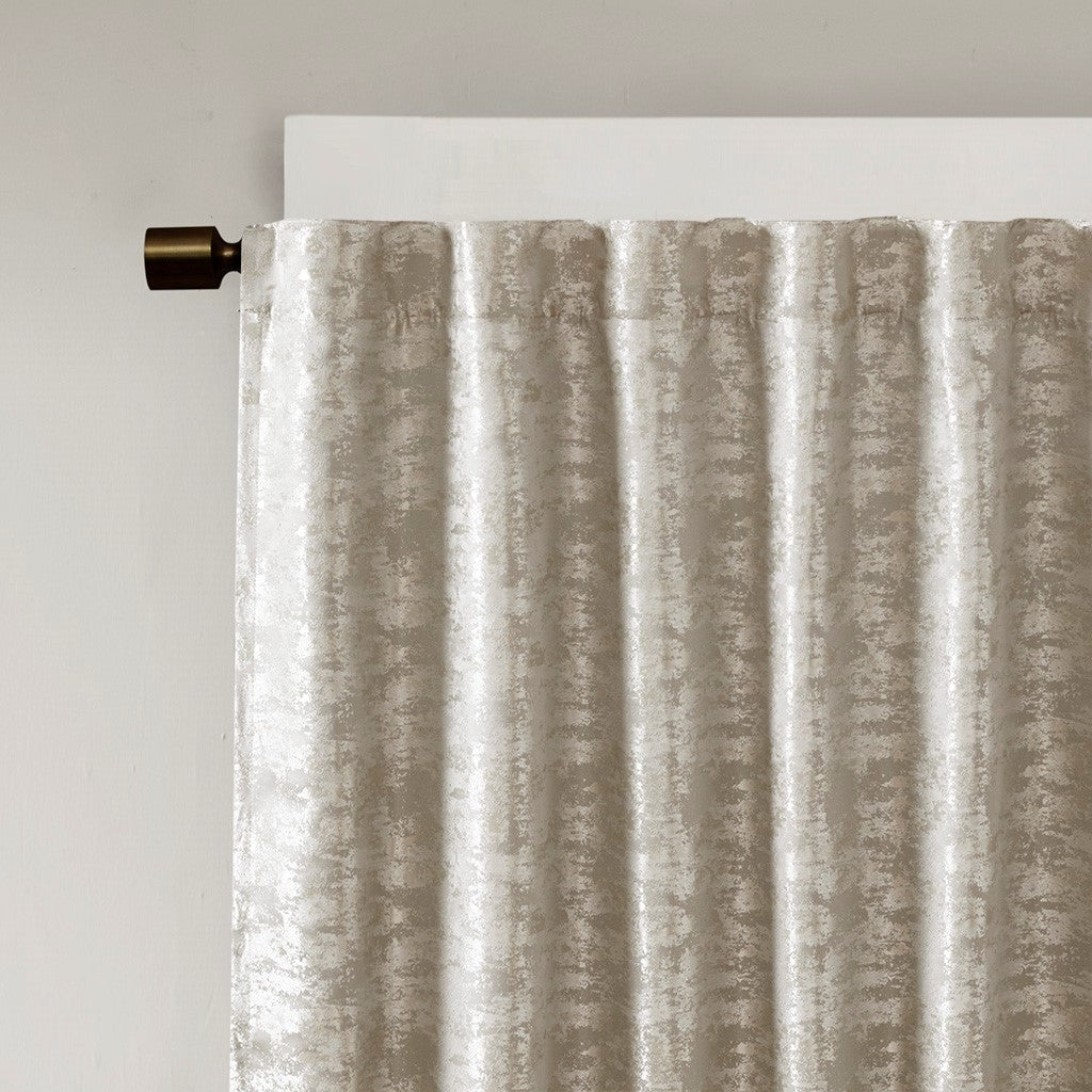 Jacquard lined total blackout rod pocket/back tab curtain panel (only 1 pc panel)