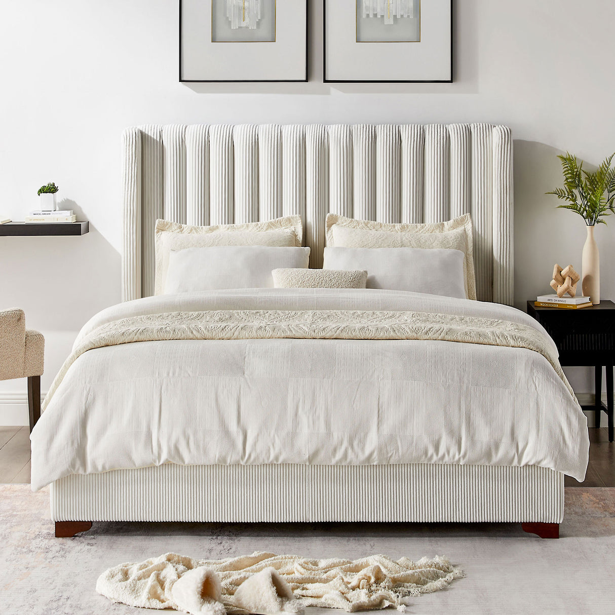 The Sørheim™ Corduroy Upholstered Bed-Full Size