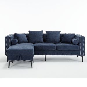 Modern Lounge Chenille Sectional Sofa