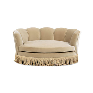 Clara 34.5" Scalloped Pet Sofa Bed, Medium, Fawn
