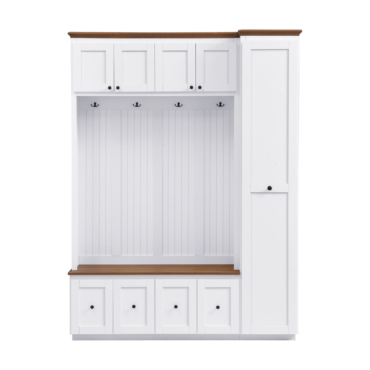 Entryway Hall Tree With Storage Bench, Coat Rack Shoe Bench With Cabinets