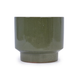 3 Pieces Ceramic Flowerpot Set - Antique Light Green