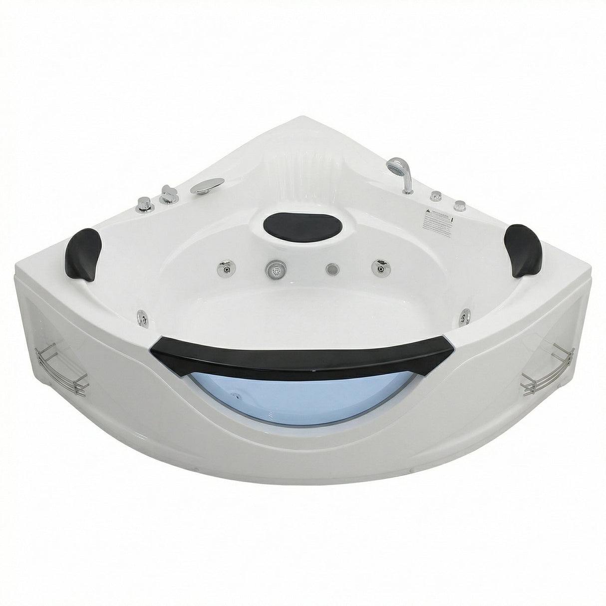 59" Corner Whirlpool Bathtub for 2-Person