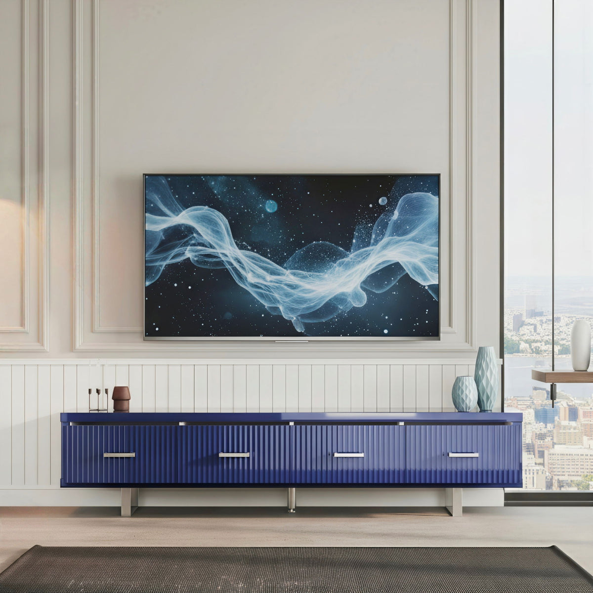 TV Stand With Slatted Drawers