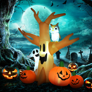 HOMCOM 7.5' Tall Lighted Halloween Inflatable Yard Decoration