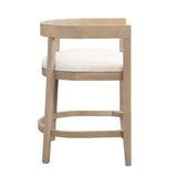Modern Rubberwood Counter Stool Set with Upholstered Seats