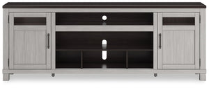 Darborn - XL TV Stand W/Fireplace Option - Gray / Brown