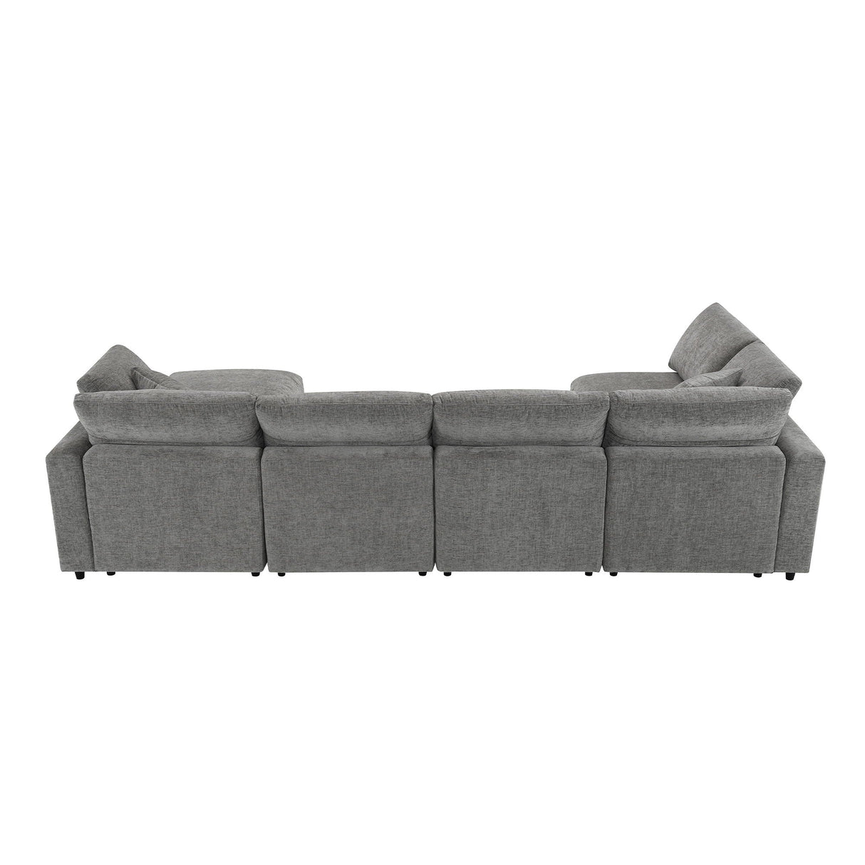 Modern Modular Cloud Sofa Bed, 6 Seat Sectional Couch Set With Ottoman, Free Combination, Convertible U Shaped Sleeper Sofa For Living Room