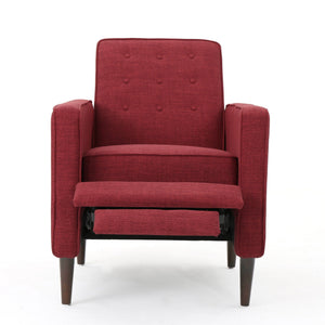 Mid-Century Modern Recliner With Button Tufted Waffle Stitch
