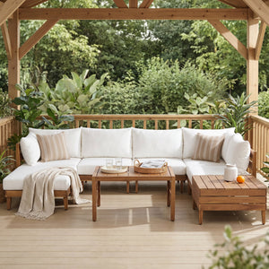 TOPMAX 8-Piece Acacia Wood Outdoor Patio Sofa Set