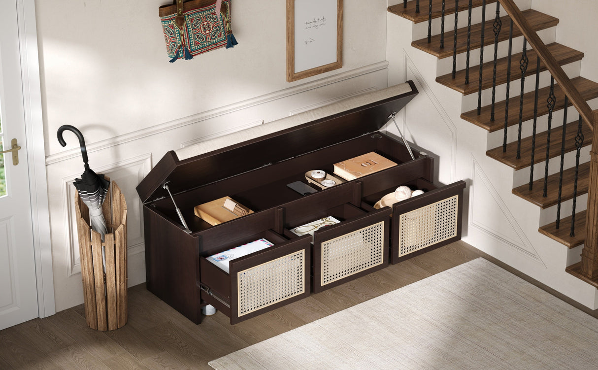 TREXM 48" Entryway Shoe Bench
