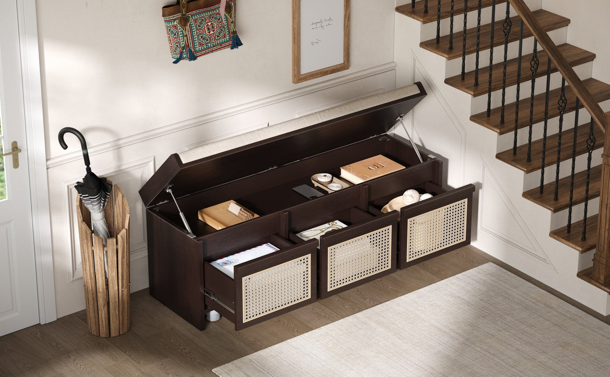 TREXM 48" Entryway Shoe Bench