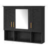 Modern Wall Mounted Medicine Cabinet with Adjustable Shelves and Soft Close Doors - Black, Blue, White