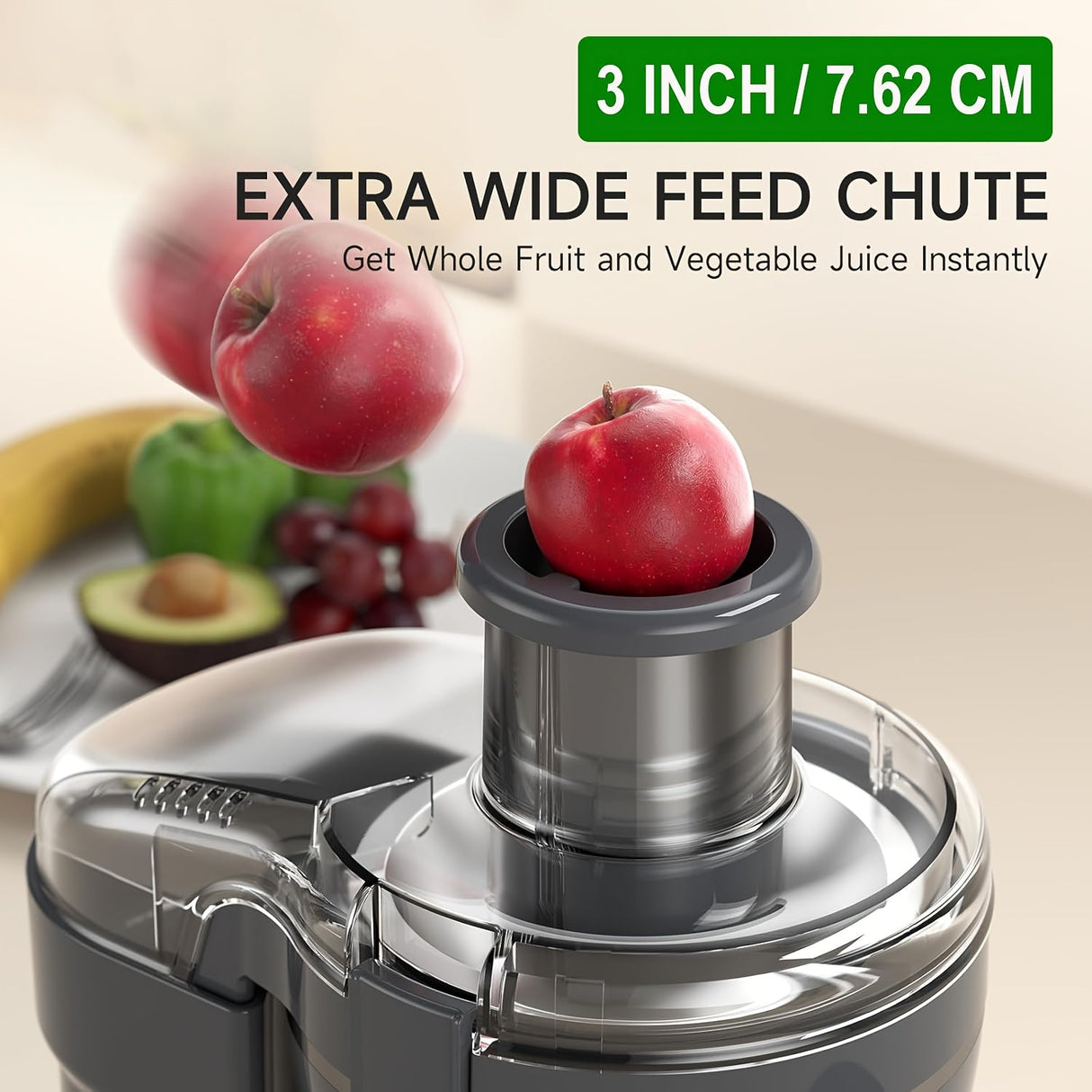 500W Juicer Machine for Fruits & Veggies – Wide Mouth, Stainless Steel, Easy Clean