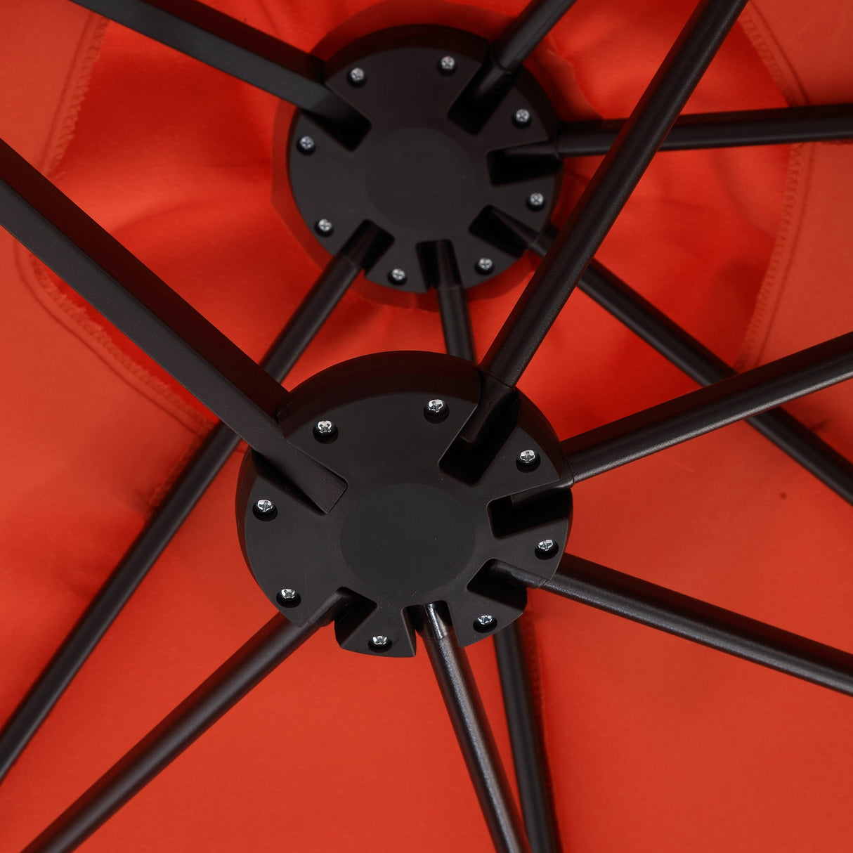 14.8 Ft Double Sided Outdoor Umbrella Rectangular Large with Crank (Orange)