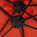 14.8 Ft Double Sided Outdoor Umbrella Rectangular Large with Crank (Orange)