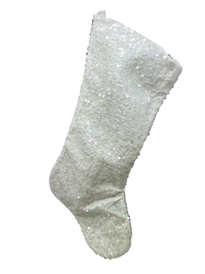 White Sequin Stocking