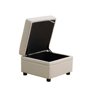 23" x 23" Off-White Square Ottoman