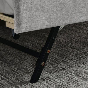 Size Upholstered Daybed With Trundle And USB Charging Armrest
