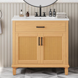36'  Handwoven Rattan Bathroom Vanity by Christopher Knight Home