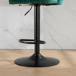 Swivel Barstools Adjusatble Seat Height, Modern Upholstered Bar Stools With Backs Comfortable Tufted For Home Pub And Kitchen Island (Set of 2)