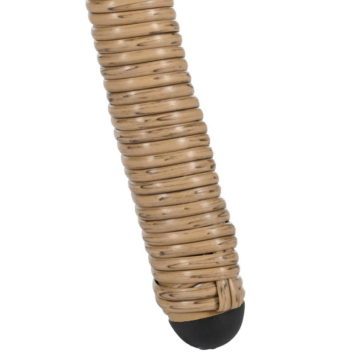 U_STYLE Outdoor Leisure Set, 2 Rattan Single Chairs with Glass Round Table