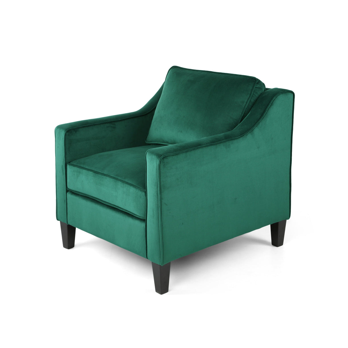 Green Velvet Upholstered Club Chair