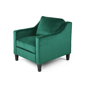 Green Velvet Upholstered Club Chair