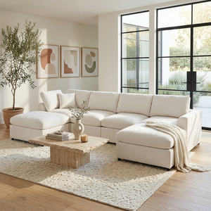 U-Style 130.3" 6-Seater Modular Sectional Sofa
