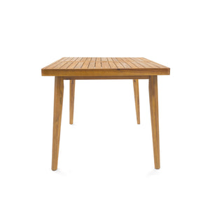 Outdoor Patio 7PCS Dining Set with Aluminum Chairs and Acacia Wood Table
