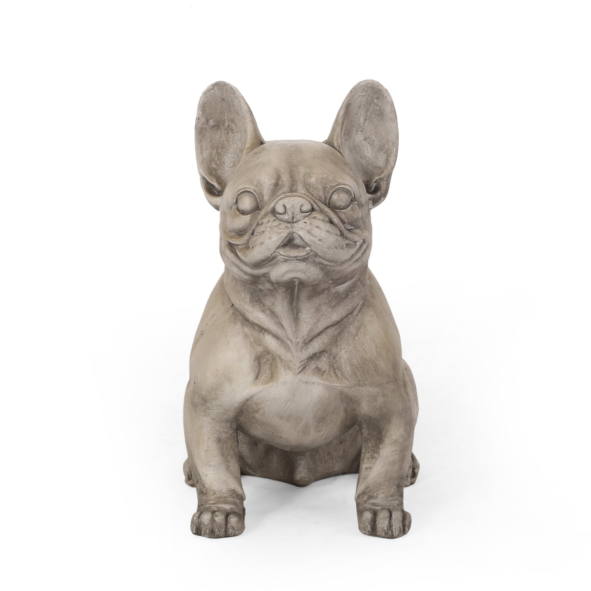 Dog Garden Sculpture, Outdoor French Bulldog Garden Statue, Gray