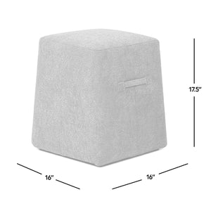 Oliver 16' Tapered Square Upholstered Ottoman in Spice Orange Fleeced Teddy