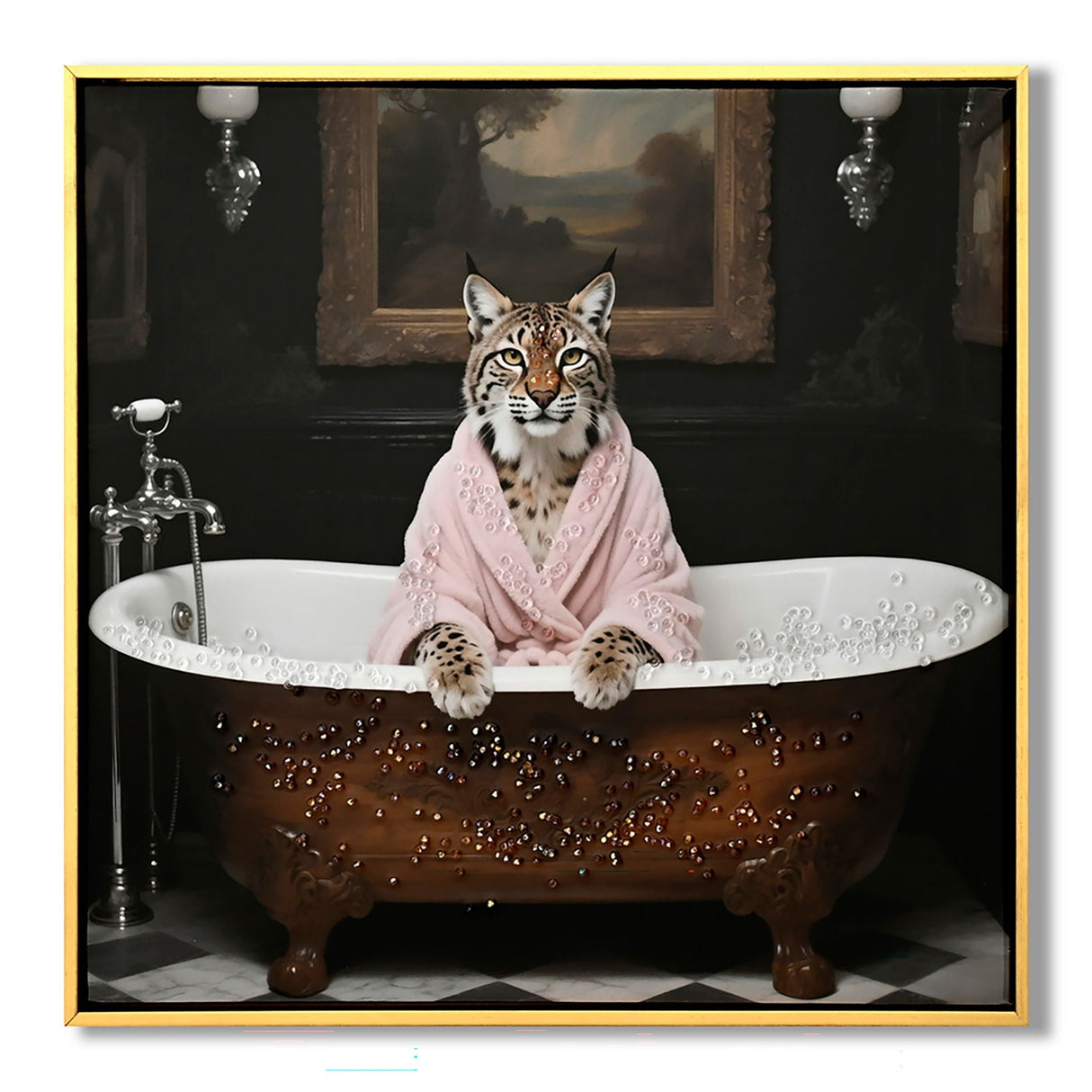 Tiger In Bathtub Wall Art Print Poster