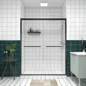 56-60"x74" Aluminum Frame Double Sliding Shower Door