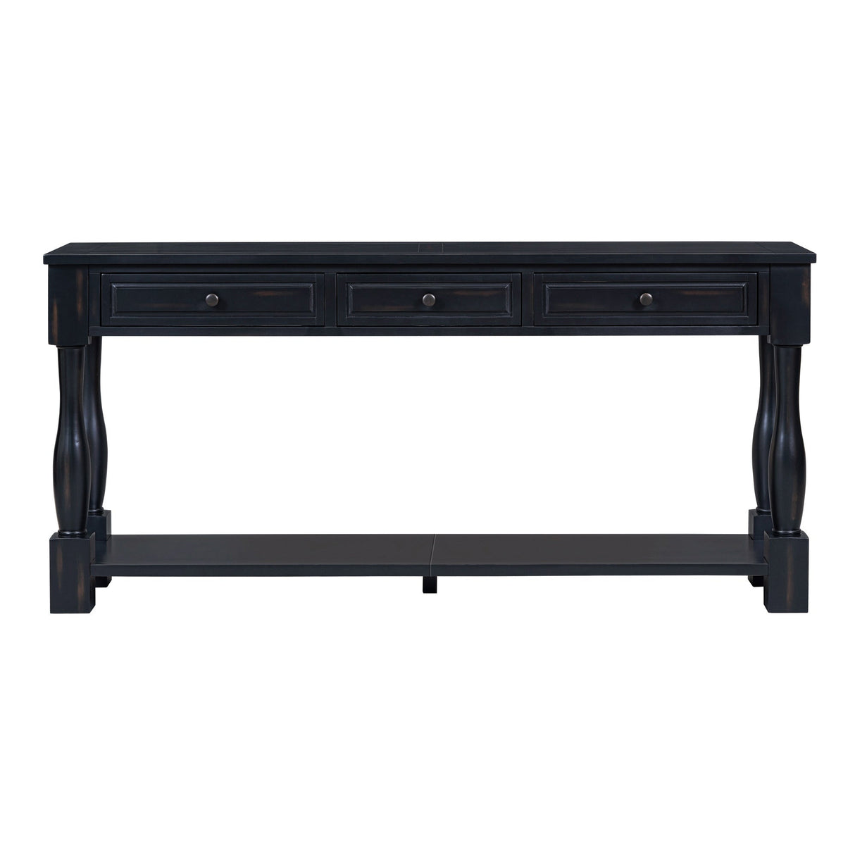 TREXM 63" Long Console Table with Drawers and Shelf