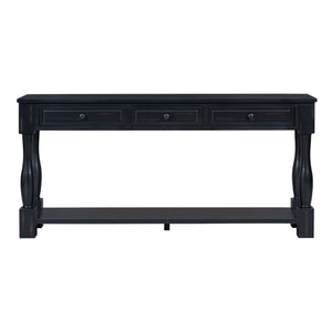 TREXM 63" Long Console Table with Drawers and Shelf