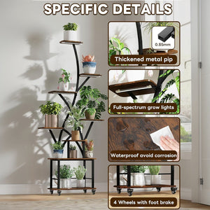 tall indoor plant stands for multiple plants Plant Stand Indoor With Grow Light, 8 Tiered Tall Indoor Plant Shelves – Tuesday Morning