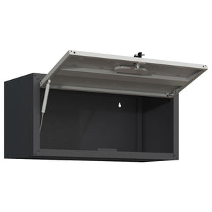 Heavy Duty Metal Wall Mounted Tool Storage Cabinet Steel Metal Garage Storage Cabinet - Black / Gray