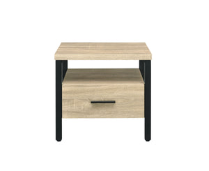 Oak Finish Nightstand with 1 Drawer and 1 Shelf - Modern Storage