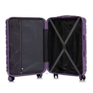 HIFINE Tourist 3-Piece ABS Spinner Wheel Luggage Set (Purple)