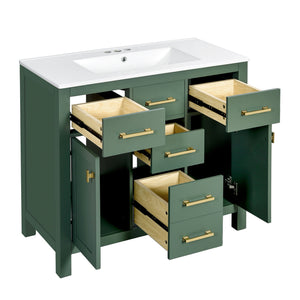 Bathroom Vanity With Sink Combo Set, Modern Bathroom Cabinet With 4 Drawers