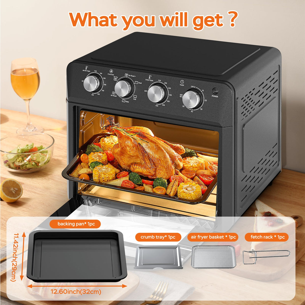 Plum Chef 6-in-1 Air Fryer Oven 27.5QT