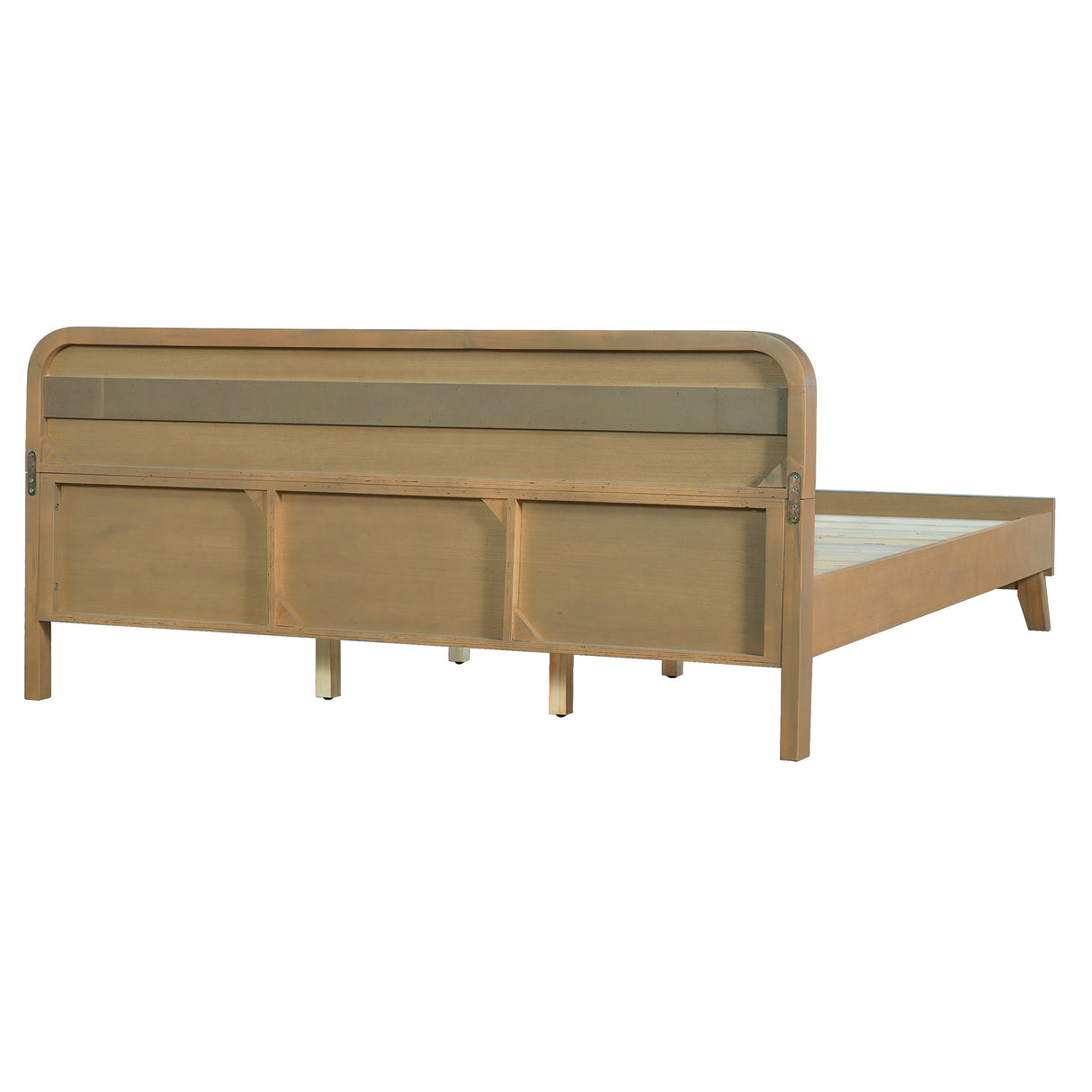 Pine Solid Wood Queen Size Bed, Rustic Yellow