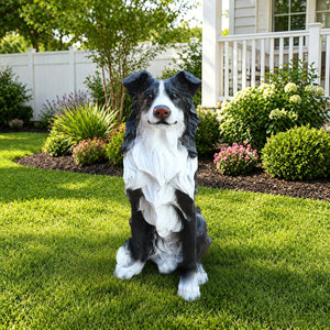 Outdoor Garden Border Collie Dog Statue Greeter
