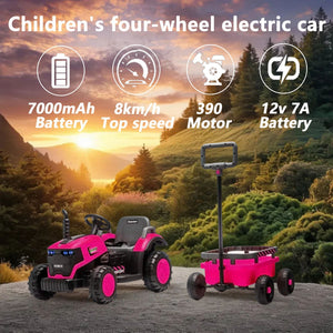 Kids Electric Ride-On Tractor With Trailer