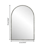 Arched Silver Wall Mirror with Tempered Glass Metal Frame