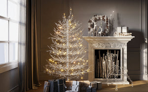 4FT Pre-Lit Aspen Fir Artificial Christmas Tree 230 Warm White LED Lights